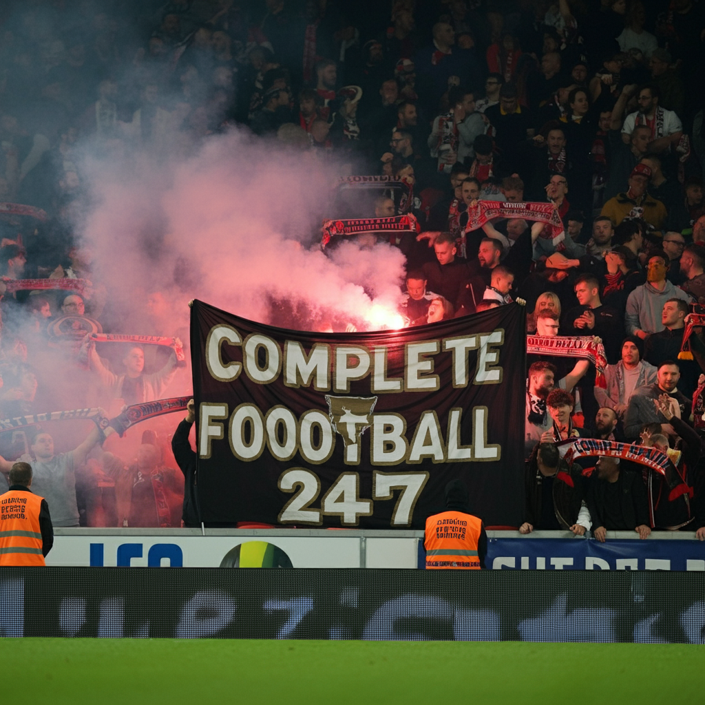 full Stadium with complete football banner