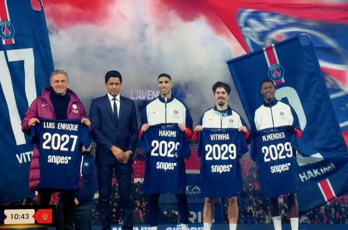 Complete Football 247 PSG Secures the Futures of Luis Enrique Nuno Mendes Achraf Hakimi and Vitinha With New Long Term Deals